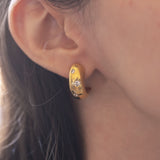 Orecchini vintage in oro 14K con diamanti (0.45ctw ca.), anni ‘70/‘80