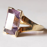 Anello vintage da cocktail in oro 14K con ametista (7ct ca.), anni ‘60/‘70