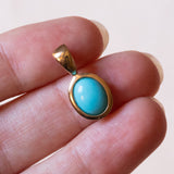 Vintage 9K gold pendant with turquoise paste, 60s / 70s