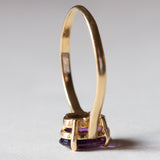 Anello vintage in oro 18K con ametista, anni ‘50/‘60