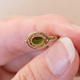 Demi parure con orecchini e ciondolo in oro 8K con cromodiopsidi e diamanti, anni ‘80