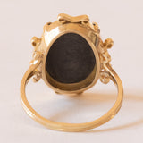 Anello vintage in oro giallo 18K con mosaico, anni ‘70/‘80