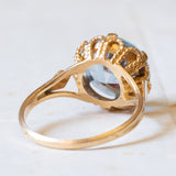 Vintage cocktail ring in 18K gold with blue spinel, 60s / 70s