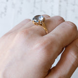 Vintage cocktail ring in 18K gold with blue spinel, 60s / 70s