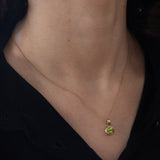 Ciondolo vintage in oro 9K con peridoto verde, anni ‘70/‘80