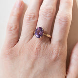 Anello vintage da cocktail in oro 8K con ametista (4.30ct ca.), anni ‘70/‘80