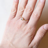 Anello vintage in oro 18K con acquamarina, anni ‘50/‘60