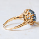 Vintage cocktail ring in 18K gold with blue spinel, 60s / 70s