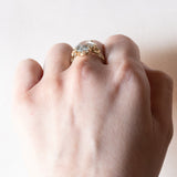 Anello vintage in oro 14K con acquamarina (4ct ca.), anni ‘60