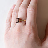 Anello vintage in oro 18K con granato, anni ‘50