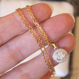 Vintage 18K gold necklace with diamonds (0.40ctw approx.), 1970s