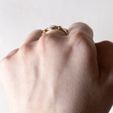Anello vintage in oro 14K con opale e diamanti, anni ‘60/‘70