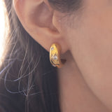 Orecchini vintage in oro 14K con diamanti (0.45ctw ca.), anni ‘70/‘80
