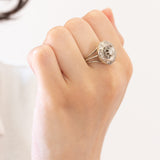 Bague ancienne en or blanc 18 carats avec diamants (0,45 ct environ), années 1930/1940