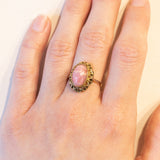 Anello vintage in oro 8K con rodocrosite, anni ‘60