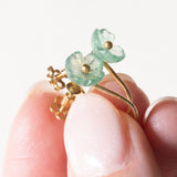 Orecchini vintage in oro giallo 18K con smeraldi, anni ‘40/‘50