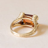 Vintage cocktail ring in 14K gold with citrine quartz, 1960s