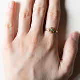Anello vintage in oro 18K con smeraldo, anni ‘50