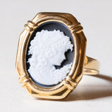 đ¤ Anello vintage in oro 18K con cammeo su onice, anni â80