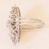Anello vintage in oro bianco 18K con diamanti (1.75ctw ca.), anni ‘50/‘60