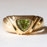 Anello vintage in oro 18K con peridoto verde, anni ‘70