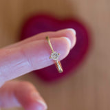 Solitario vintage in oro 14K con diamante (0.25ct ca.), anni ‘60/‘70