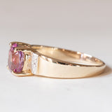Anello vintage in oro 9K con topazio rosa, anni ‘70/‘80