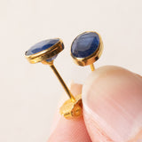 Orecchini vintage in oro 18K con zaffiri blu, anni ‘70