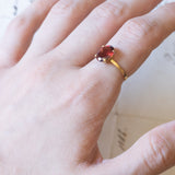 Vintage 18K gold garnet ring, 1960s