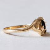 Anello vintage in oro 18K con topazi e diamanti, anni ‘50/‘60