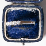 Veretta vintage in oro bianco 14K con diamanti di taglio brillante (0.50ctw ca.), anni ‘60/‘70