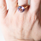 🔮 Anello vintage da cocktail in oro 18K con ametista (4.60ct ca.), anni ‘60