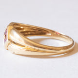 Anello vintage in oro giallo 18K con rubini, anni ‘70