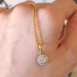 Vintage 18K gold necklace with diamonds (0.40ctw approx.), 1970s