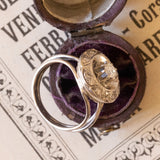 Bague ancienne en or blanc 18 carats avec diamants (0,45 ct environ), années 1930/1940