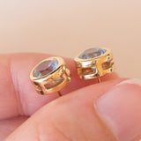 Orecchini vintage in oro 14K con topazi azzurri, anni ‘60/‘70