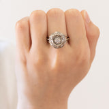 Bague ancienne en or blanc 18 carats avec diamants (0,45 ct environ), années 1930/1940