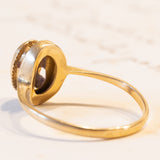Anello vintage in oro 18K con pasta di vetro viola, anni ‘50