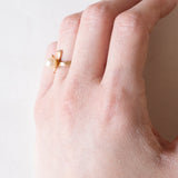 Anello vintage in oro 18K con perla, anni ‘50