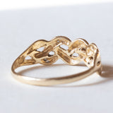 Anello vintage in oro 18K con diamanti, anni ‘50/‘60