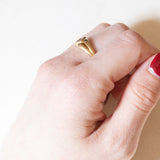 Anello vintage in oro giallo 18K con rubini, anni ‘70