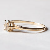 Anello vintage in oro 18K con acquamarina, anni ‘50/‘60
