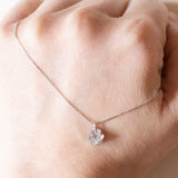 Collana con punto luce in oro bianco 18K con diamante di taglio vecchio di 0.31ct