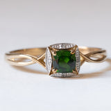 Anello vintage in oro 8K e cromodiopside, anni ‘80