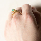 Anello vintage in oro 18K con smeraldo (0.50ct ca.), anni '70