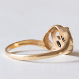 Anello vintage in oro 18K con topazi e diamanti, anni ‘50/‘60
