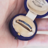 Anello vintage in oro 14K con zaffiri, anni ‘70