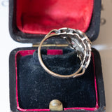 Art Nouveau ring in 14K gold and silver with rosette cut diamonds, 1920s