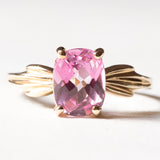 Anello vintage in oro 9K con topazio rosa, anni ‘80