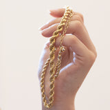 Vintage torchon necklace in 8K gold, 1970s